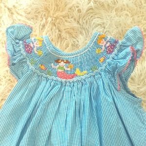 ANAVINI hand Smocked Mermaid dress size 4T